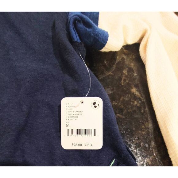 CARE FP WOULD YOU RATHER FREE PEOPLE TEE L/S NWT SZ M NAVY - Picture 6 of 13